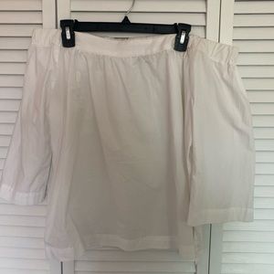Madewell poplin off shoulder top.